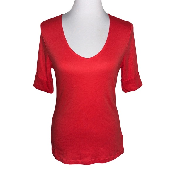 Ralph Lauren Red V-Neck Women's Top - Picture 1 of 3